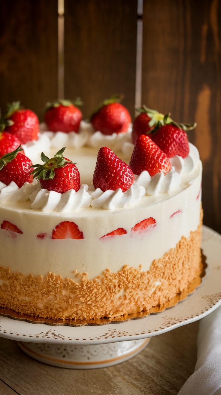 Delicious Tres Leches Cake Recipe Delicious Tres Leches cake topped with whipped cream and strawberries, served on a white plate.